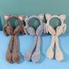 New Funny Plush Cat Earmuffs Moving Earmuffs Children's Ear Protection Cute Solid Color Winter Warm Kids Earwarmer Ear Flap