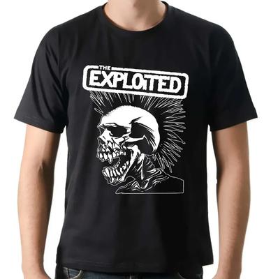 Pánske tričko Skull Exploited Gotické trendové tričko Pánske topy Harajuku Punk oblečenie Pánske grafické tričká Retro ležérne streetwearové tričko#Farba(3)