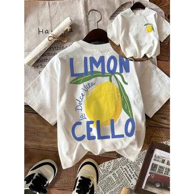 Design Lightweight Spring and Summer Casual Wear for Women, Lemon Printed Pure Cotton T-shirt - Casual Round Leader