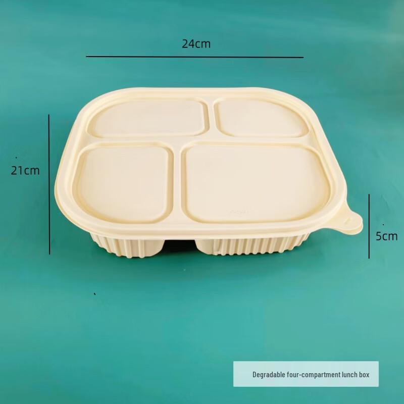 Biodegradable 4-Compartment Food Container