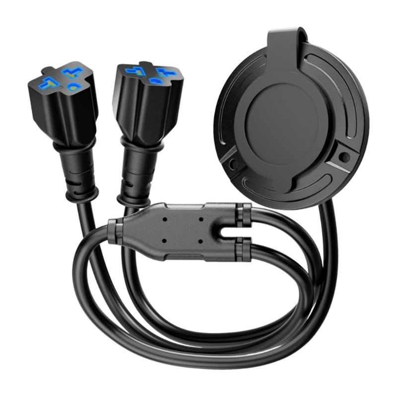 

Водонепроницаемый вход питания 20A 125V AC со шнуром-разветвителем Y и крышкой с нажимным креплением для кемперов, грузовиков 1