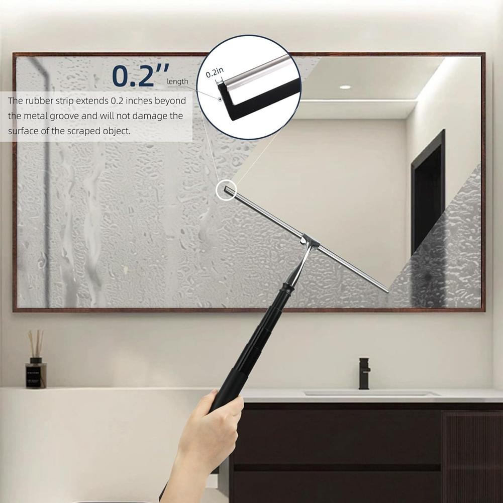 

Good-12-51 Inch Home Telescopic Window-Scraper 2 In 1 Window Cleaning Scraper Kit For Floor Tiles Walls Car Windshield