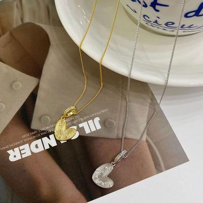 Butterfly Crisp Heart Diamond Pendant Necklace French Qixi Valentine's Day Gift Love Collar Chain