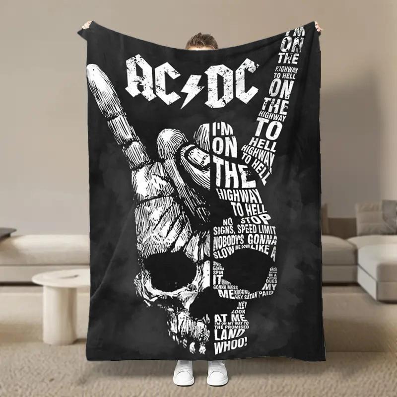Rock Singer A-AC D-DC Band Fleece Blanket for Bed Bedroom Sofa Soft Flannel Throw Fluffy Children Adult Picnic Blanket Kids Gift