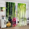 Japanese Zen Blackout Curtains   Asian Lotus Bamboo Zen Stone Floral Spa Plant Rustic Window Drapes   for Living Room Bedroom 42