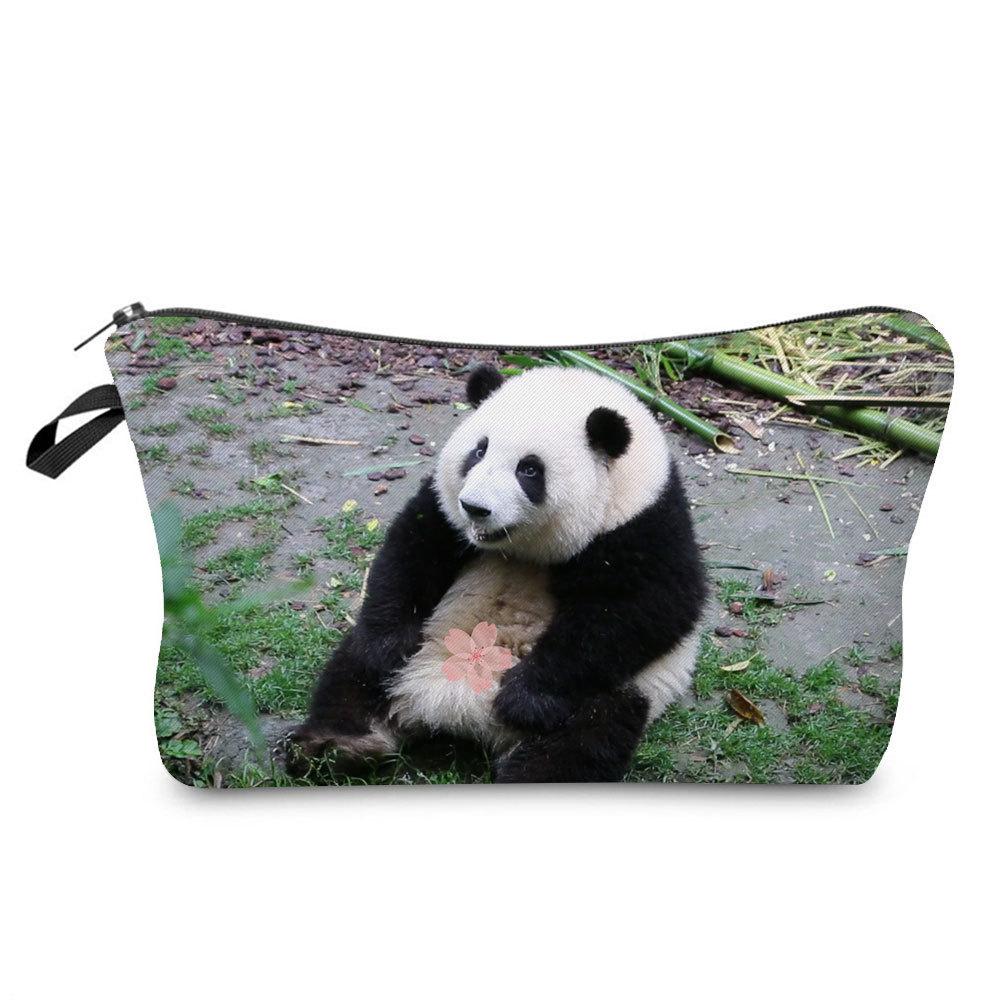 Women  Panda Print Cosmetic Bag Toiletries Organize Travel Storage Case KTB