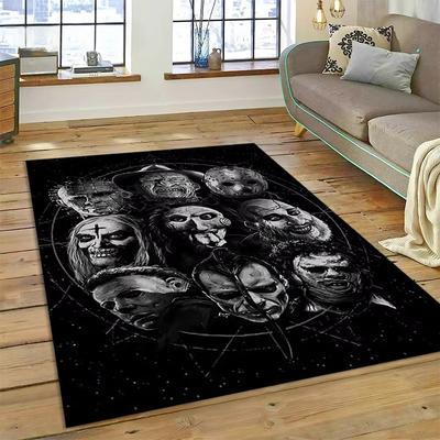 Gruseliger Halloween-Teppich Rutschfeste Küchenmatte Große Flächenteppiche Waschbare Halloween Wohnzimmer Sofa Bodenmatte für Heimdekoration