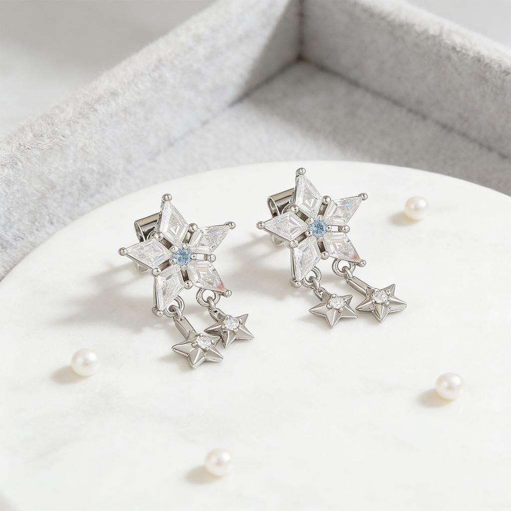 Headphone Ear Clips With Reinforced Fastener Artistic Star Shape Ergonomic Metal For Freeclip
