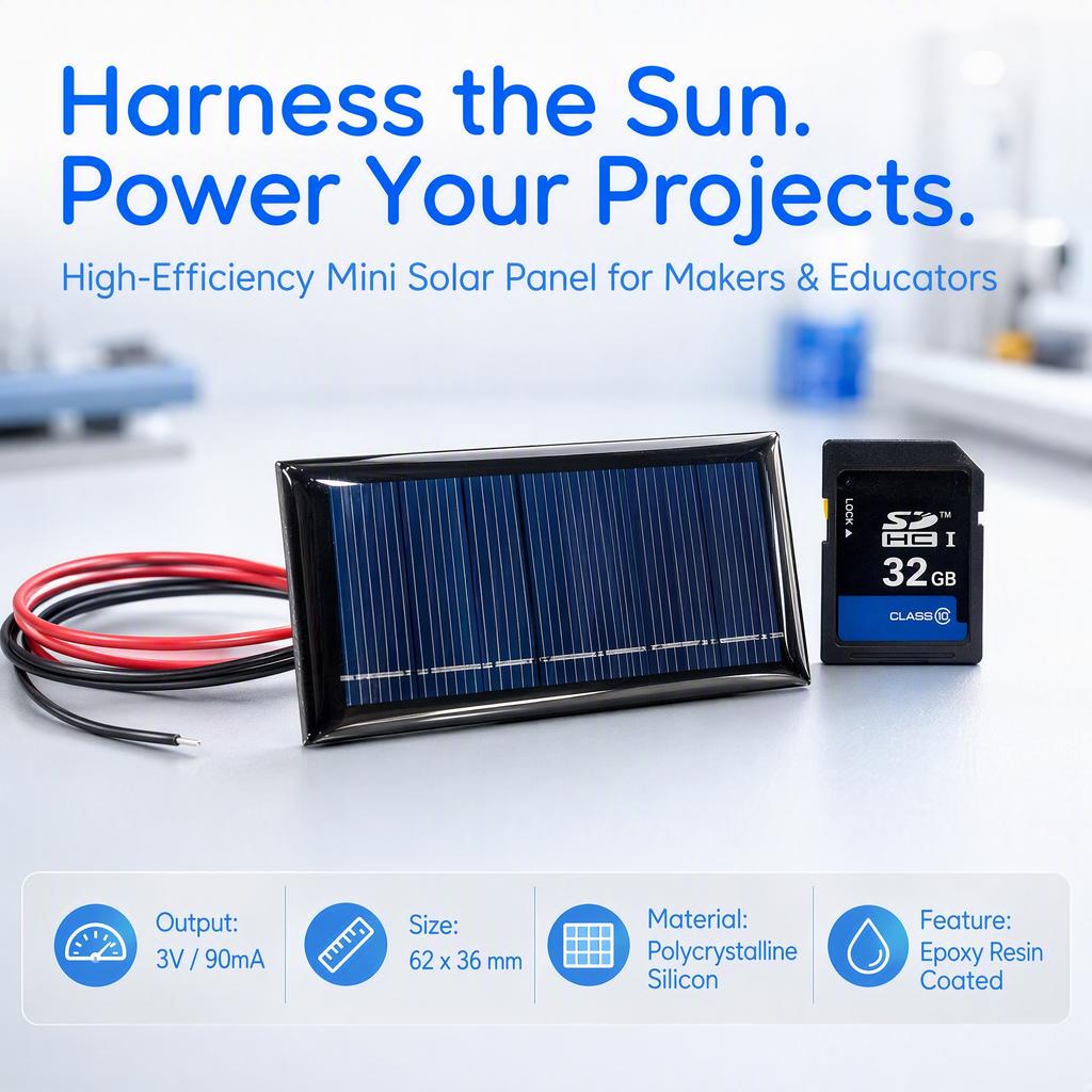 ZINIKIF 10pcs 3V 90mA Epoxy Resin Solar Panels, 62*36mm, Can Be Connected in Series or Parallel, for DIY Toy Education