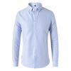 Camisa de Manga Larga a Rayas para Hombre Moda Business Casual Slim Fit Solapa Camisa para Hombre