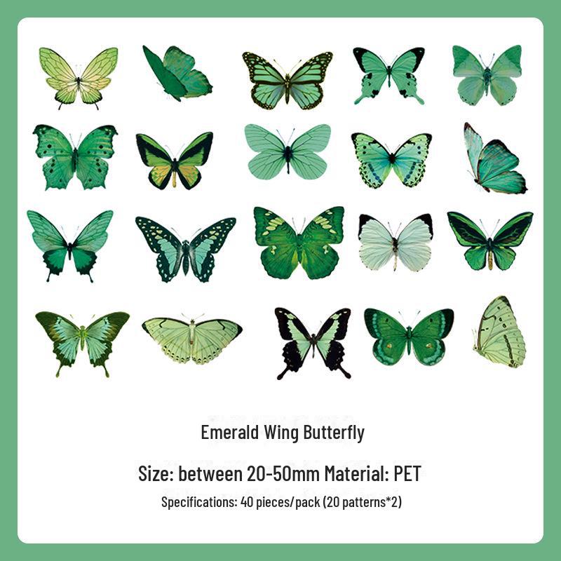 Stickers Japonezi Retro Drăguți cu Desene Animate cu Fluturi pentru Decorarea Jurnalului DIY