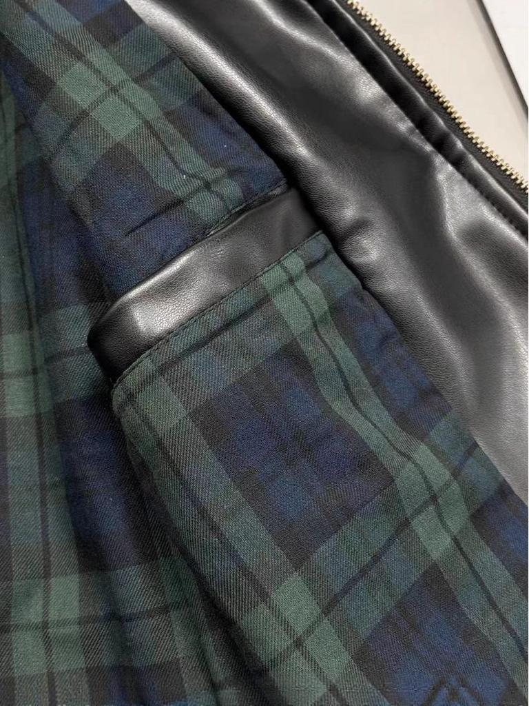 CrossPolo RL Ralph 25 Trendiger Cooler Partnerlook PU-Leder Reversjacke - Langarm, Hongkong & Koreanische Mode