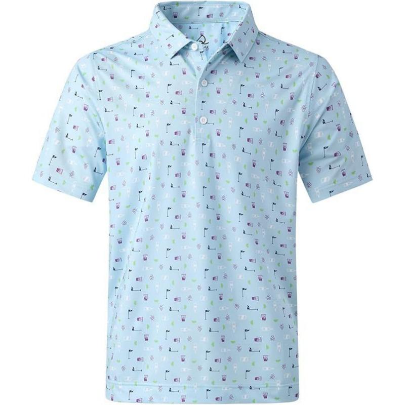 Short Sleeve POLO Shirt Button Solid Color Men's Sweatshirt