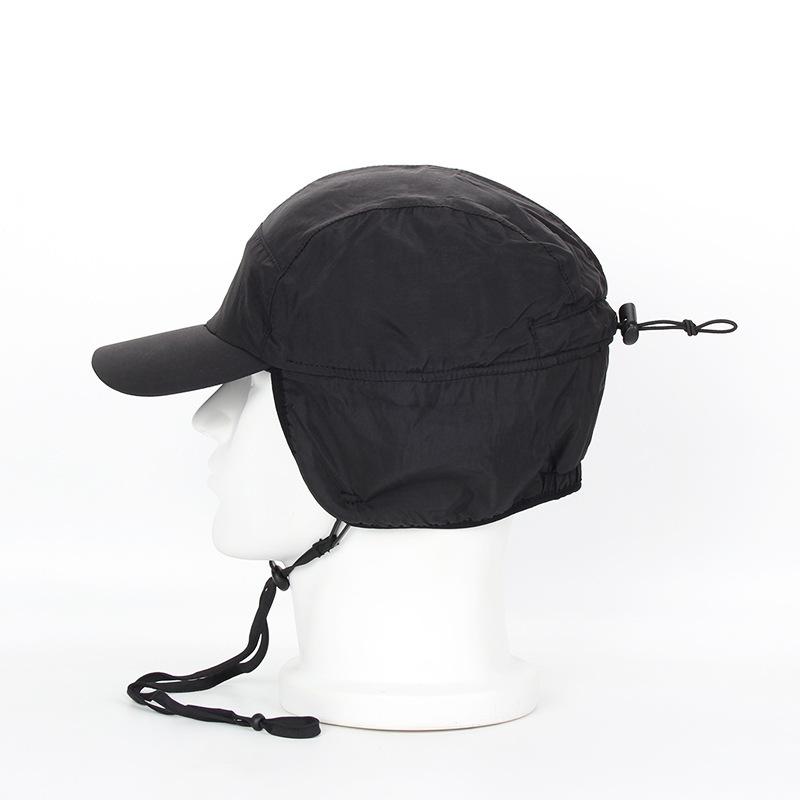 Water-Resistant Winter Ear Flap Baseball Cap - Warm Fleece Lined, Thickened with Drawstring, Adjustable for Big Head (Men Women)