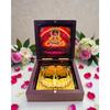 Khatu Shyam Ji Goldene Charan Paduka Faltbares Mandir | Mini Puja Mandir für Zuhause, Büro & Auto | Glückverheißendes Spirituelles Geschenk
