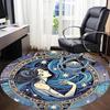 1pc Celestial Mermaid Office Round Area Rug, Indoor Mat Suitable For Office, Under Office Chairs Bedroom Living Room Home Decor, Room Deco