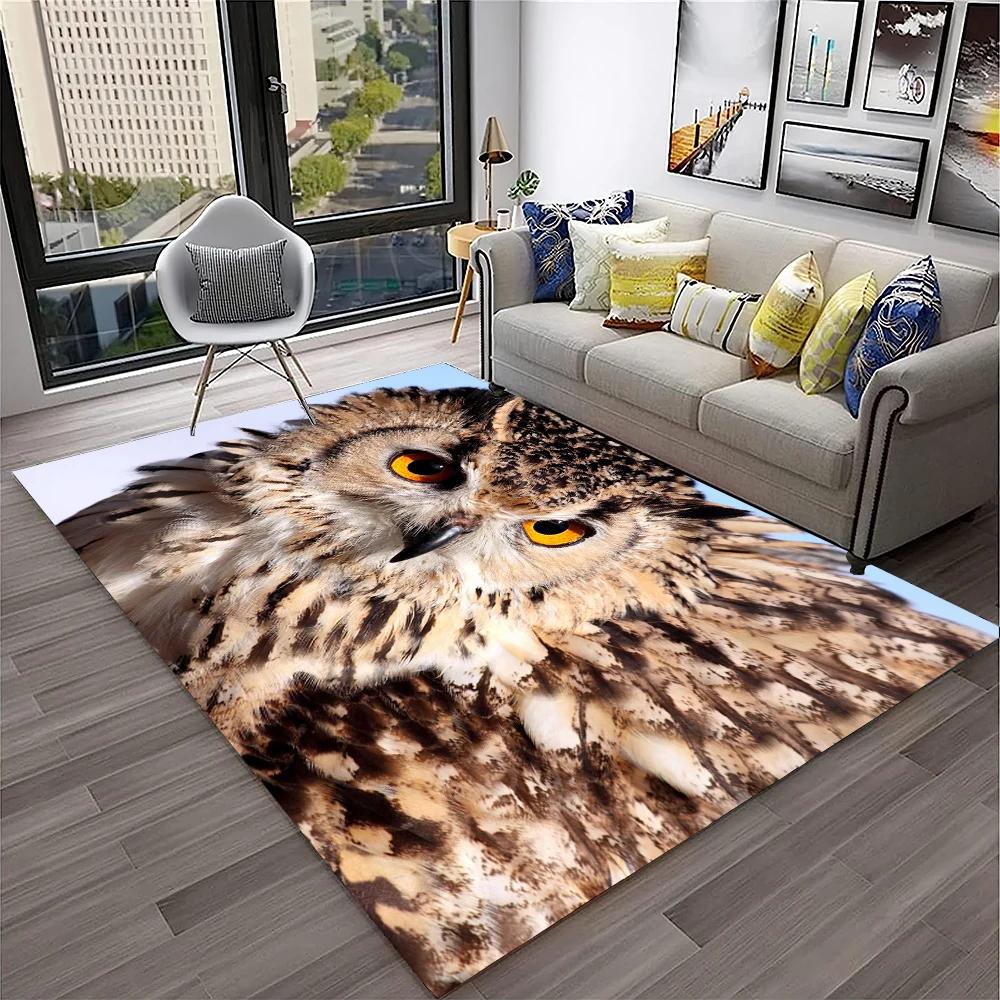 Urocza Sowa Seria 3D Kreskówkowy Dywanik do Domu Salonu Sypialni Sofy Kuchni Wycieraczka Dekoracja, Dywanik do Pokoju Dziecka Mata Podłogowa Antypoślizgowa