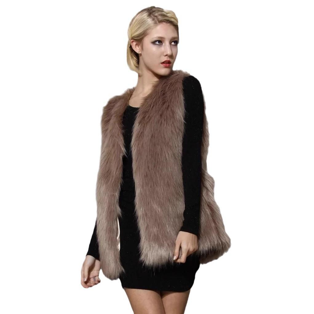 Europe, America, autumn and winter artificial fur women's clothing, fur short vest, fox fur jacket