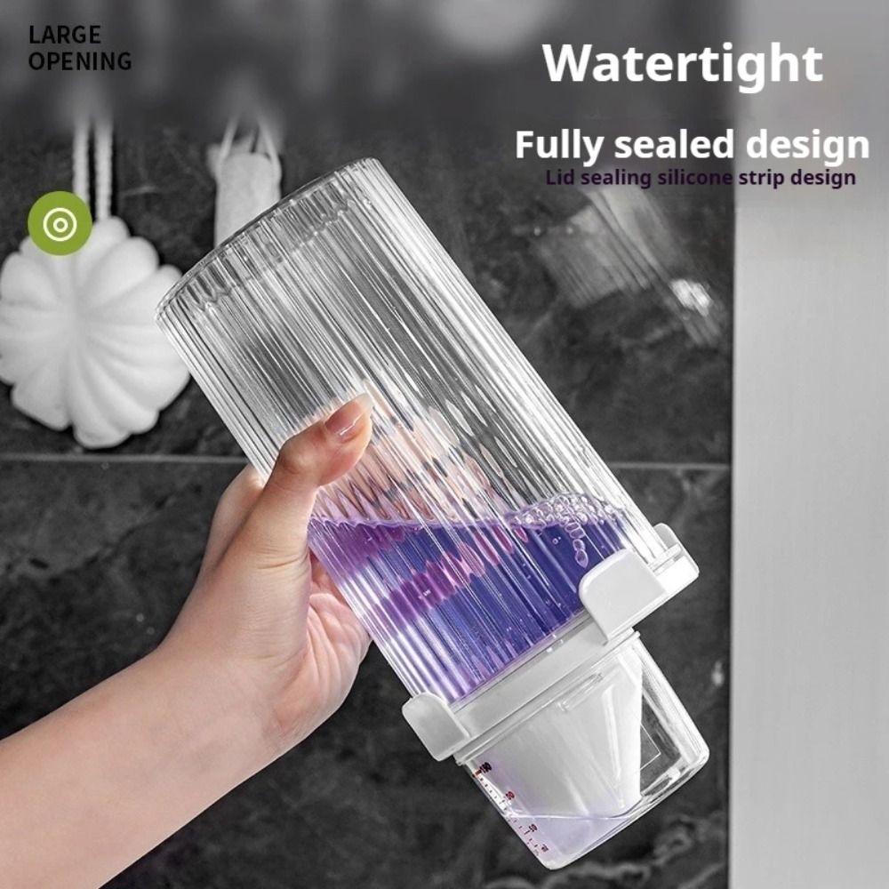 With Measuring Cup Laundry Detergent Dispenser Bottle Sealed Detergent Powder Tank