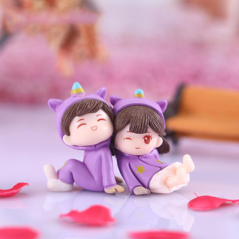 Mini Couples Figurines Micro Landscape Diy Miniatures Plastic Crafts Garden
