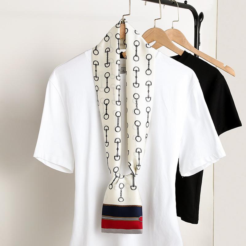 Luxury Ribbon Silk Scarf 15*145Cm Red Headband Neckerchief Foulard Hair Scarfs Neck Tie Lady Skinny Scarves Soft Satin