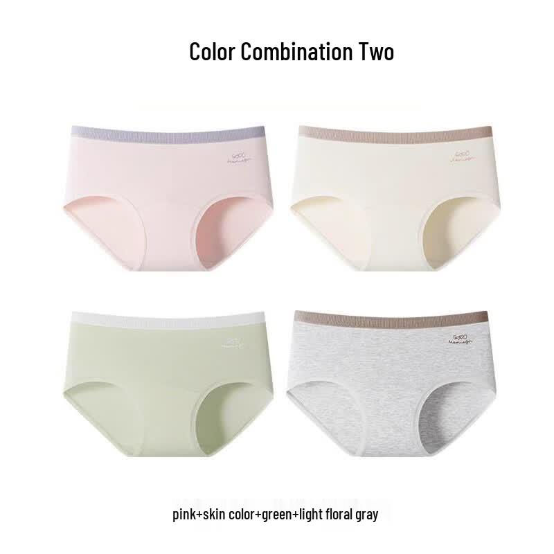 Women's Modal Cotton Antibacterial Mid-Waist Briefs 4-Pack