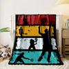 Tennis Silhouette Blanket for All Seasons Blanket Lunch Break Throw Gift