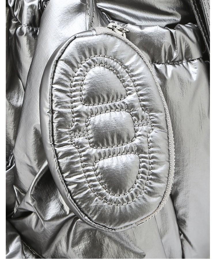 Athe Vanessabruno [Ruban] Glossy Gray Ribbon Backpack And Shoulder Bag S Aaba6F910G2