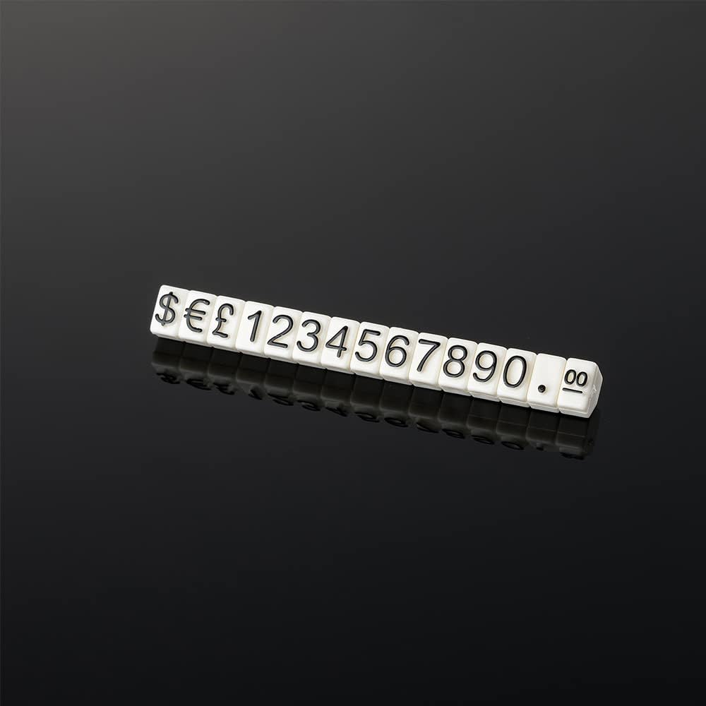 Mollytek 10 Sets Price Display Cube Adjustable Price Tag for Jewelry Price Display Counter Stand Number Letter Dollar Price Block Kit for Retail Shop