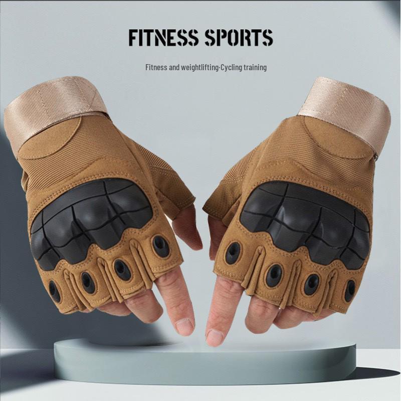 Men's Tactical Non-slip Hard Shell Gloves - Wear-resistant, Ideal for Military, Outdoor, Combat, and Cycling.