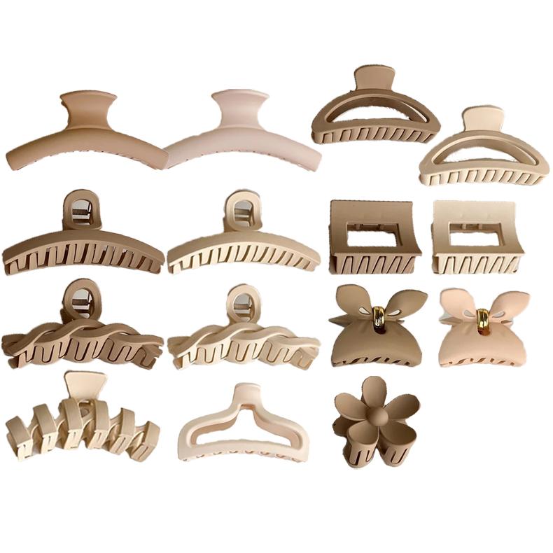 Fashion Frosted Brown Hair Clip  Ladies Temperamen Hairpin Large  Back of Head Shark Clip Korean Style  Hair Accessories