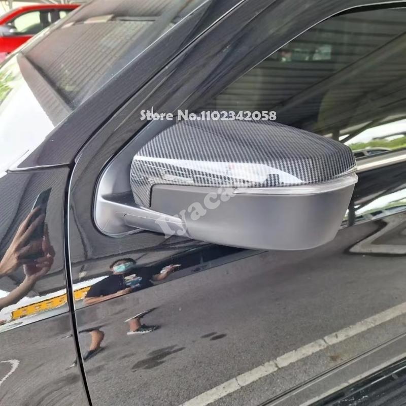 For Isuzu MU-X MU X 2024 2025 ABS carbonfiber black look Side Door Mirror Rear View Rearview Caps Trim Car Accessories
