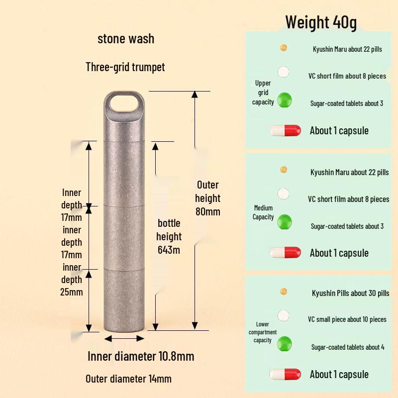 Waterproof Stainless Steel Mini Pill Box - Portable, Moisture-Proof Travel Medication Container