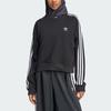 Adidas Womens 3-Stripes Crew Sweatshirt Black Women Streetwear IR5522