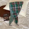 Cotton Pastoral Style Headscarf Turban Triangular Hair Band Sweet Lattice Headscarf  Summer
