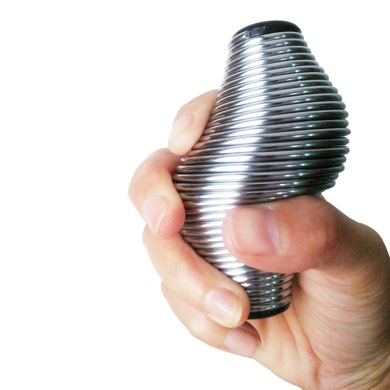 1 Stück Federgriffball Metallgriff Krafttraining Hand Dekompression Entspannung Rehabilitation Elastischer verchromter Fingertrainer