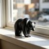 3D-gedruckte Schwarzbär-Figur Ornament Mattschwarze Skulptur mit stabiler Basis Modern