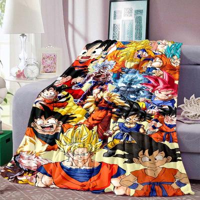 Dragon Ball Anime Spaudinio Antklodė Šilta Patogi Flanelinė Antklodė Miegamiesiems, Sofoms, Lovoms, Kėdėms, Iškyloms, Kelionėms-LXR7