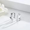 Huitan Dainty Pet's Paw Hoop Earrings for Women Black Footprints Design Small Circle Earrings Exquisite Female Jewelry