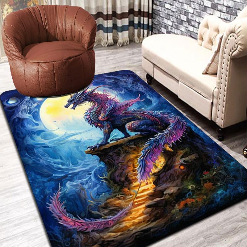 Colorful Dragon Rug Floor Mat for Living Room or Bedroom Soft and Comfortable Carpet a Gift for Birthday and Holiday.NFF0928220