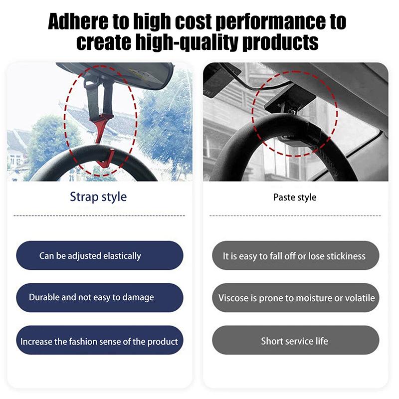 Aluminum Steering Wheel Hook With Adjustable Nylon Strap, Car Mounted Modification
