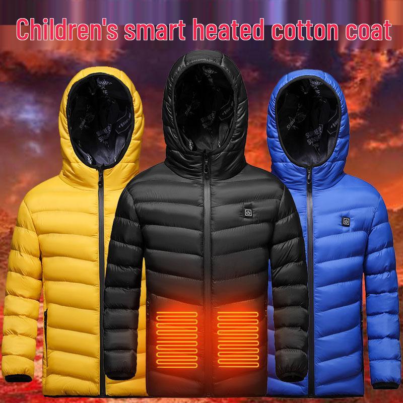 Children's USB Heated Waterproof Winter Jacket - Smart Temperature Control for Boys and Girls