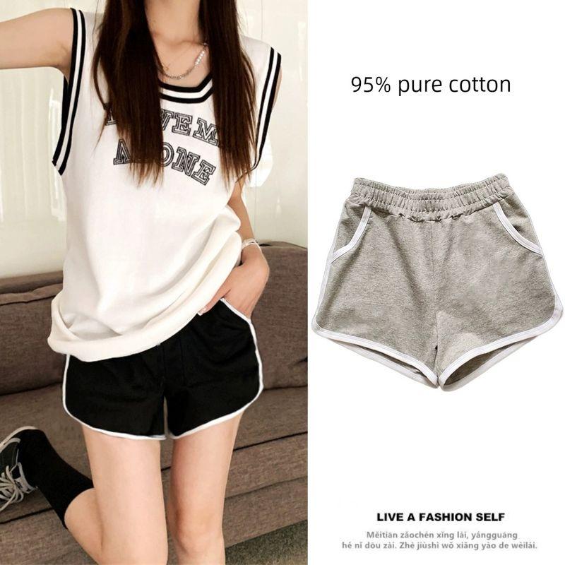 

Тонкие махровые хлопковые модные спортивные шорты контрастного цвета Light gray 2XL