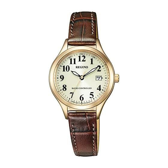[CITIZEN] Watch REGUNO (Radio Solar/Waterproof/Ladies) KS1-228-30 Solar Tech Simple Business Watch Cowhide Arabic Numerals Luminous Radio Clock Date