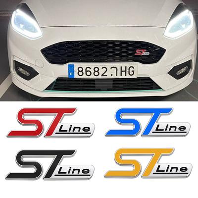 3D metall ST LINE frontgitter klistremerke Bilhode Grill emblem Merke krom klistremerke for FIESTA FOCUS MONDEO Auto Car Styling