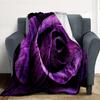 Purple Rose Flannel Blanket Throw Blanket Soft Warm Sofa Bed Camping Home Decor Unique Christmas Gift C926859