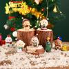 Animal Christmas Resin Figurine Set Santa Claus Tree Decor Kids Gift Birthday