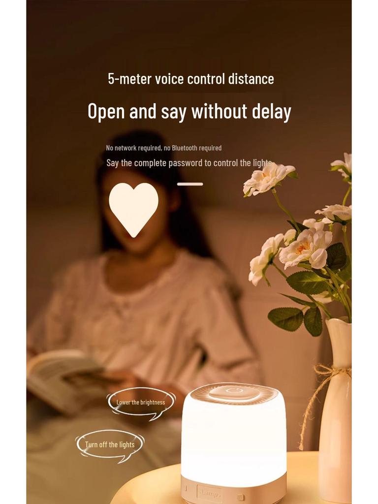 Rechargeable Night Light for Bedroom: Sleep-Friendly, Eye-Caring Bedside Lamp for Postpartum Breastfeeding and Children's Rooms