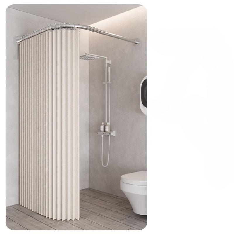 Toilet Non-porous Corner Magnetic Folding Invisible Shower Curtain Waterproof and Mildew-proof Thickened Shower Partition Screen