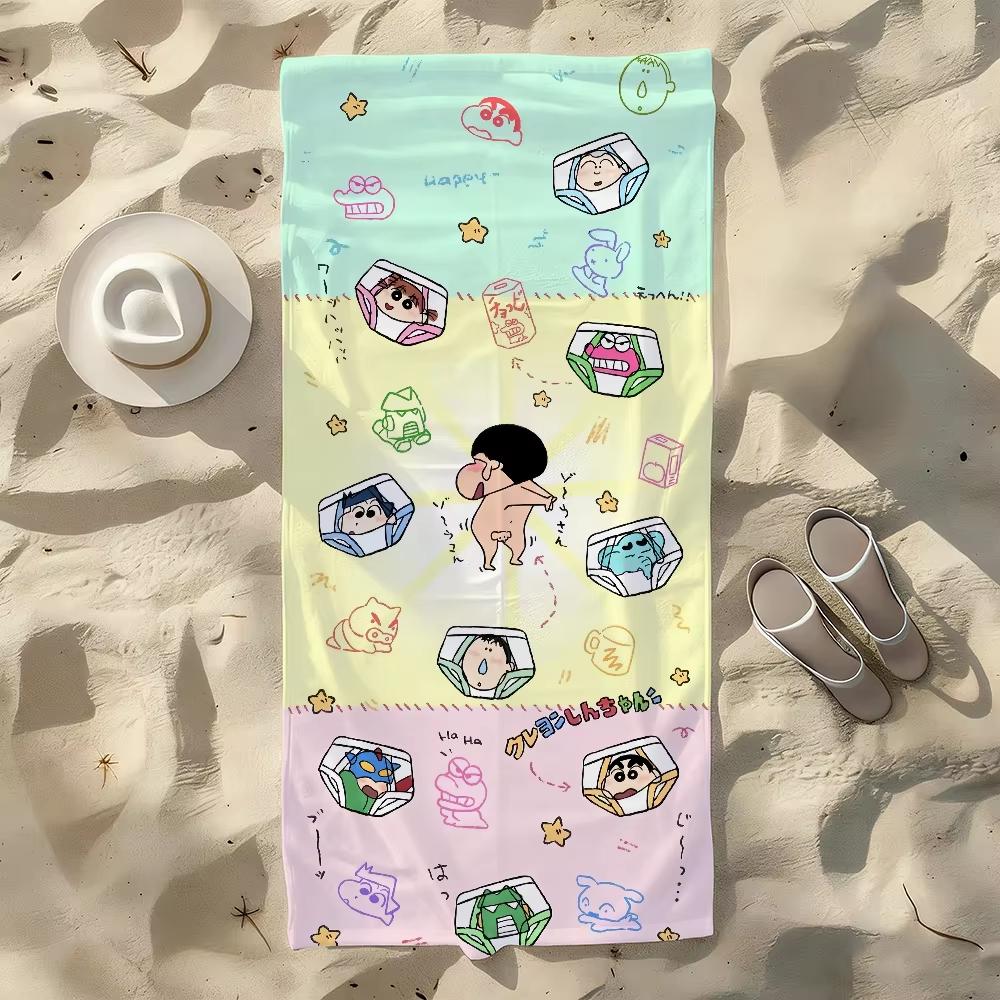 Cartoon Crayon Shinchan Beach Towel, Quick Drying Soft Skin Friendly for Swim Yoga Gym All Season Travel Gift